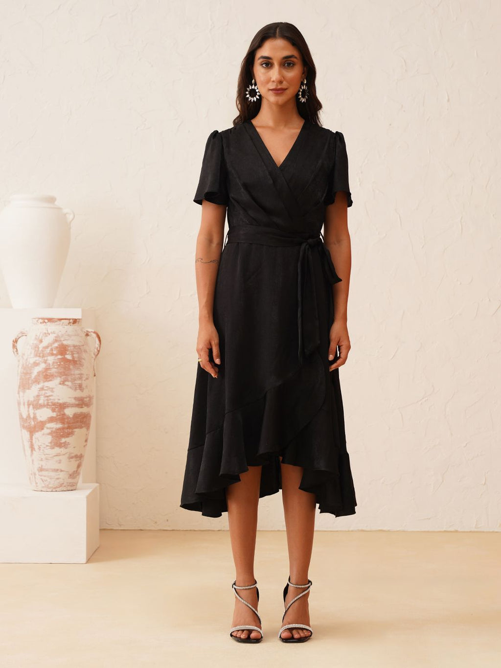 Beatnik Black Wrap Dresses Womens Dresses Beatnik