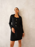 Black Blazer Square Neck Dress Beatnik
