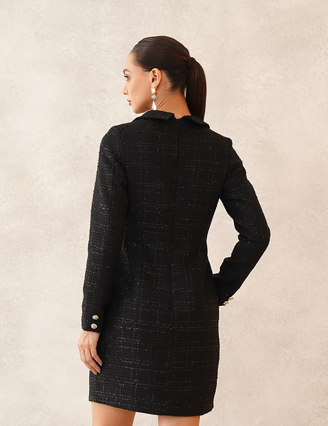 Black Blazer Square Neck Dress Beatnik