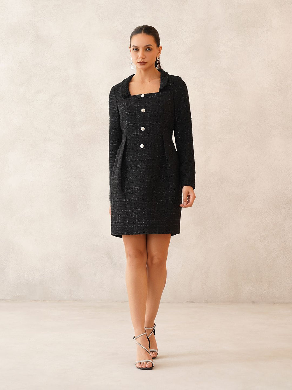 Black Blazer Square Neck Dress Beatnik