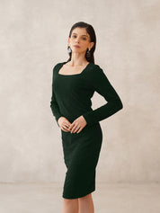 Sheath Green Womens Dress Beatnik