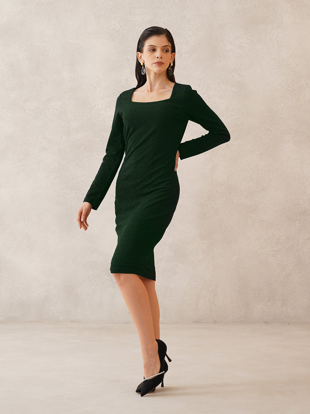 Sheath Green Womens Dress Beatnik