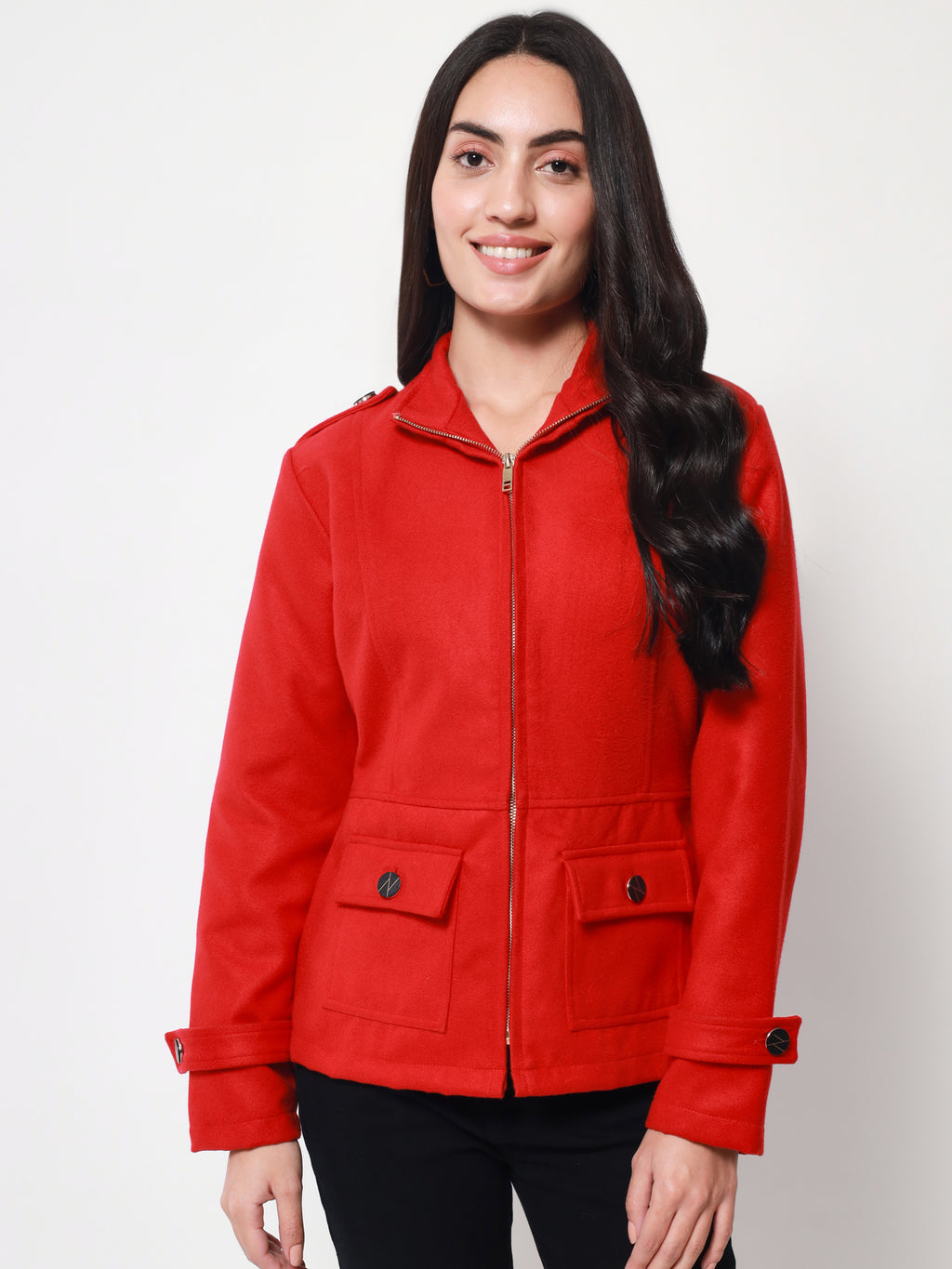 Beatnik Party Wear Stand Collar Full Cuffed Sleeves Front Open Jacket Beatnik India