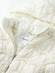 Beatnik Casual Wear Hooded Sleeve Puffer Hip Length Off White Jacket Beatnik India