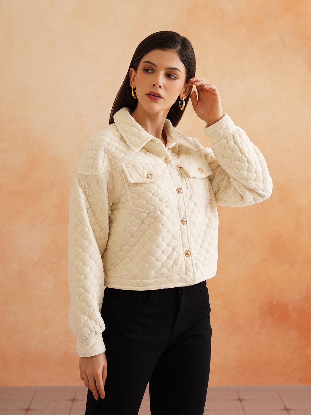 Off White Bomber Spread Collar Jacket Beatnik