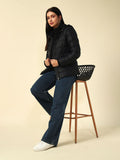 Black Puffer Hooded Jacket Beatnik