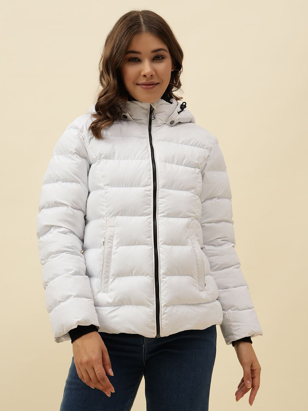 White Puffer Hooded Jacket Beatnik