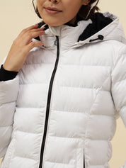 White Puffer Hooded Jacket Beatnik
