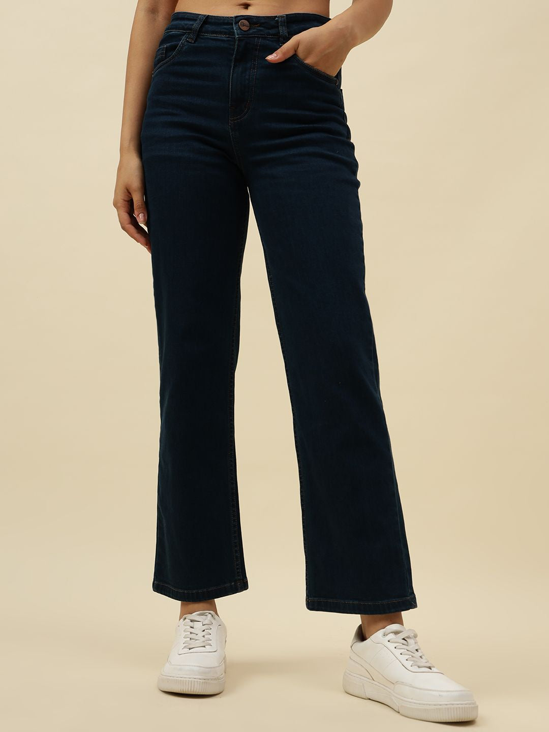 Dark Blue Straight Fit Stretchable Jean Beatnik