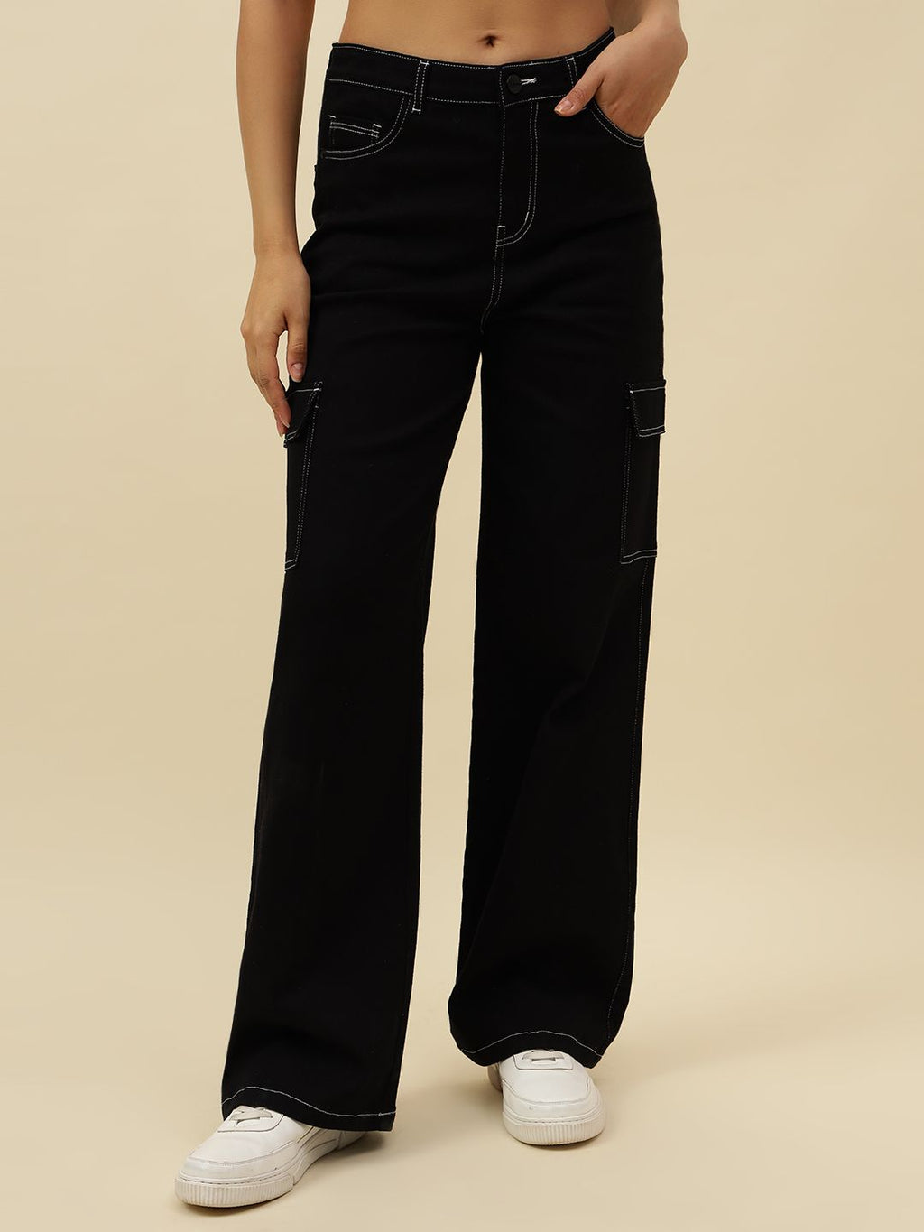 Black Cargo Stretchable Jean Beatnik