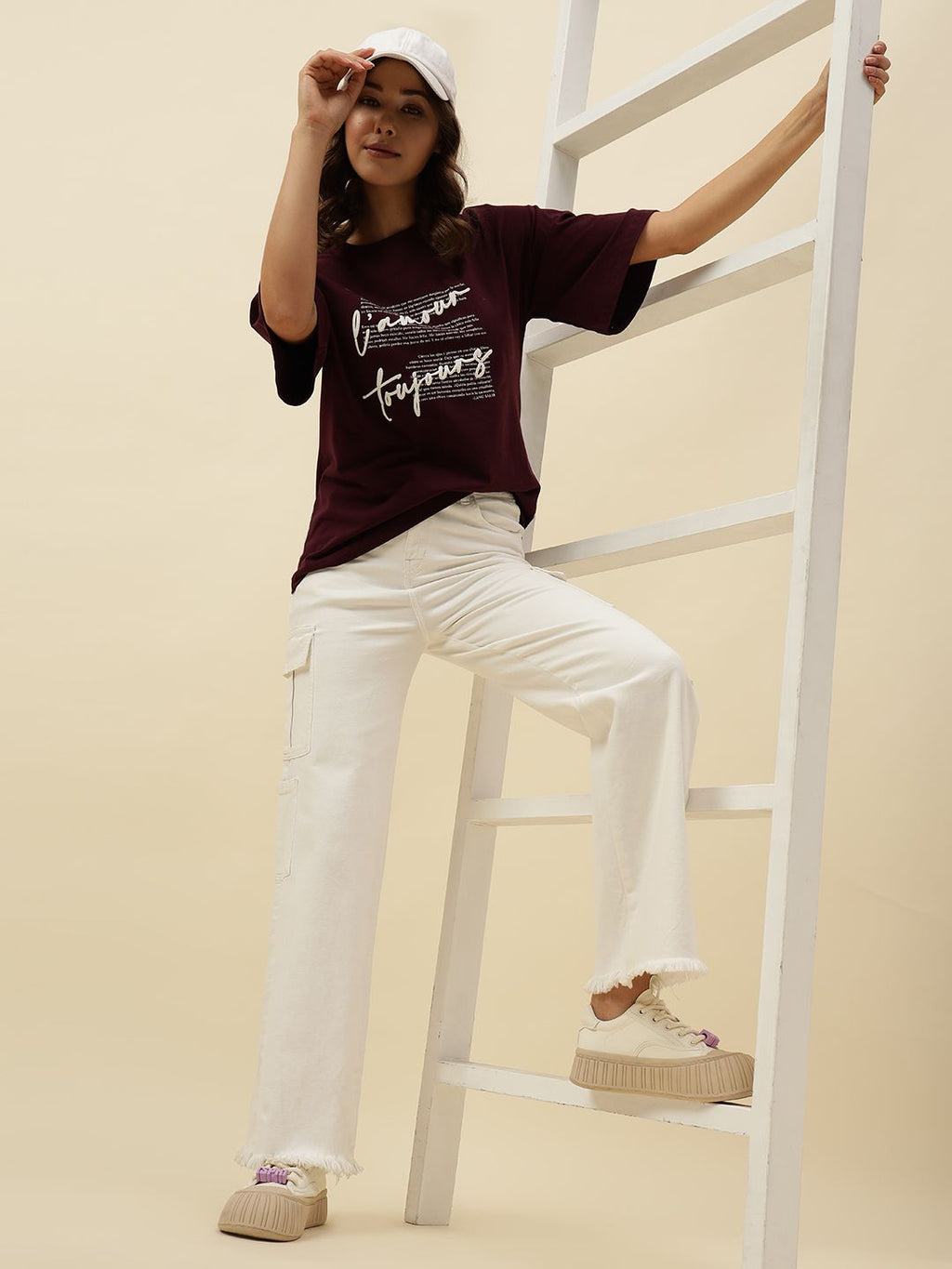 White Cargo Stretchable Jean Beatnik