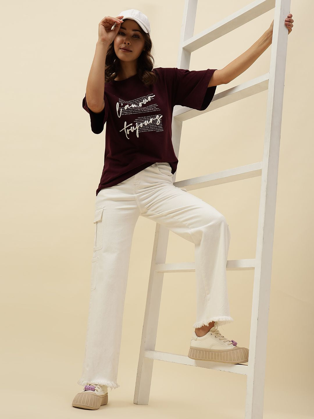 White Cargo Stretchable Jean Beatnik