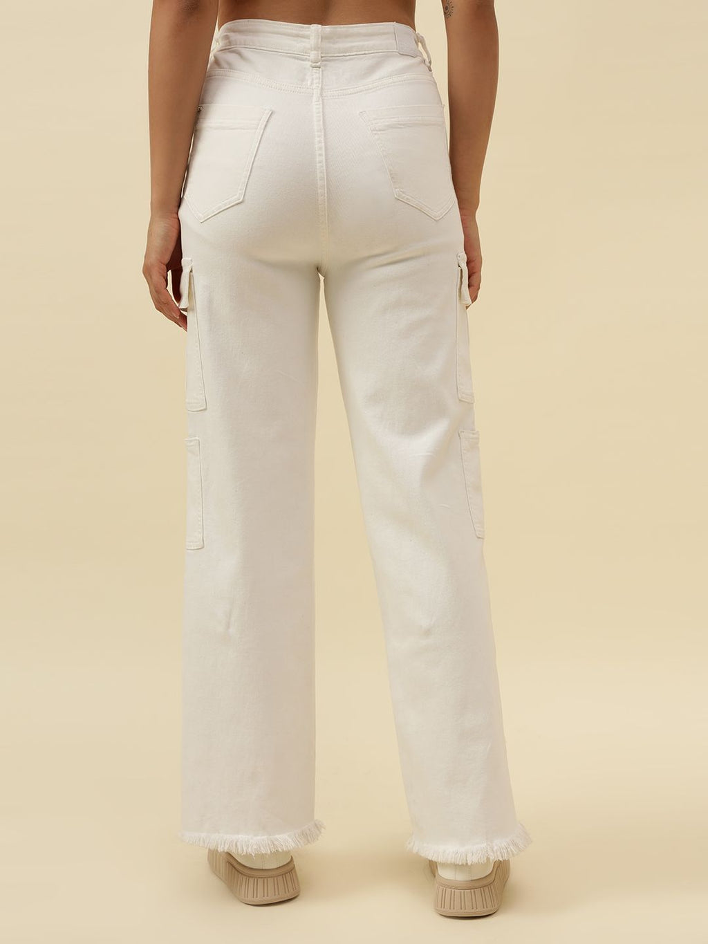 White Cargo Stretchable Jean Beatnik