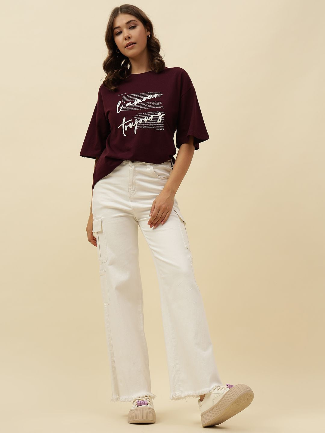 White Cargo Stretchable Jean Beatnik