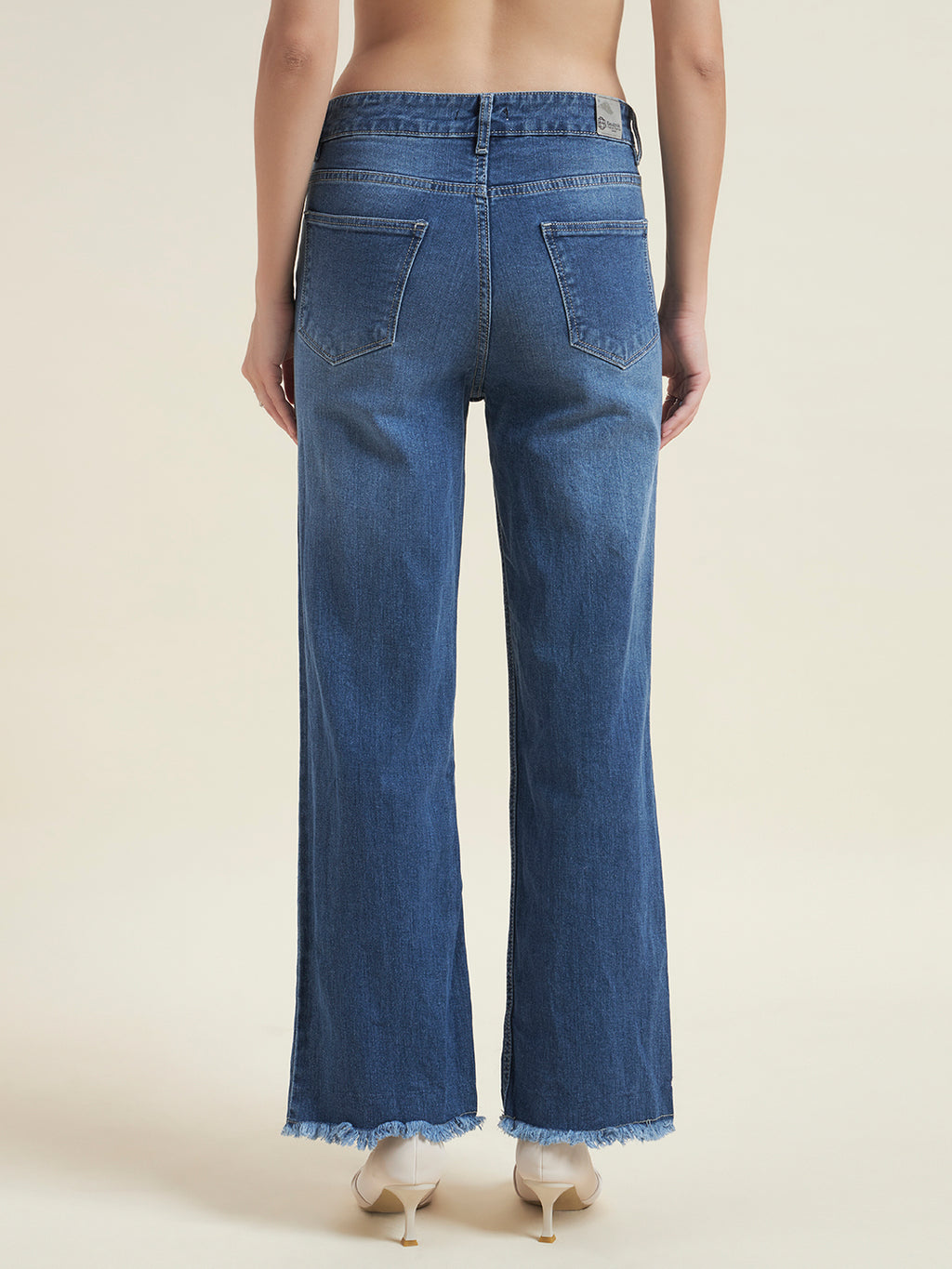 Beatnik Women Light Blue Stretchable Denim High-Rise Straight Fit Casual Jeans