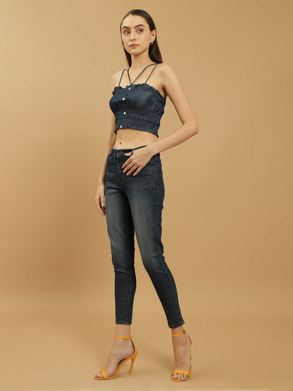 Beatnik Slim Fit Ankle Length Solid Womens Jeans Beatnik India
