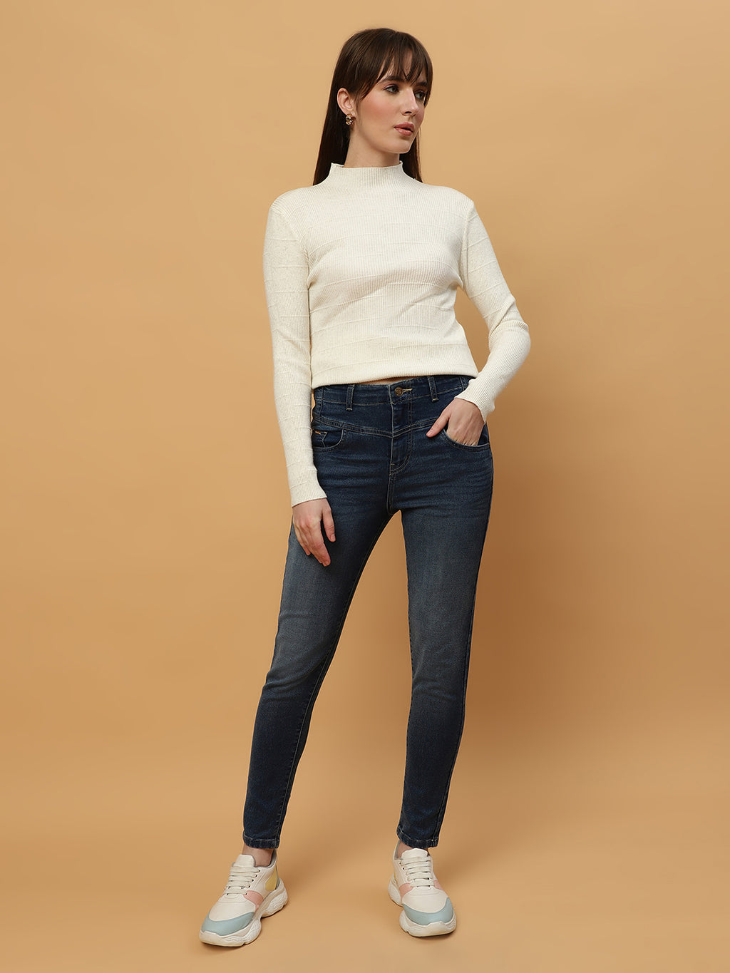 Beatnik Casual Wear Stretchable High-Rise Denim Jeans Beatnik India