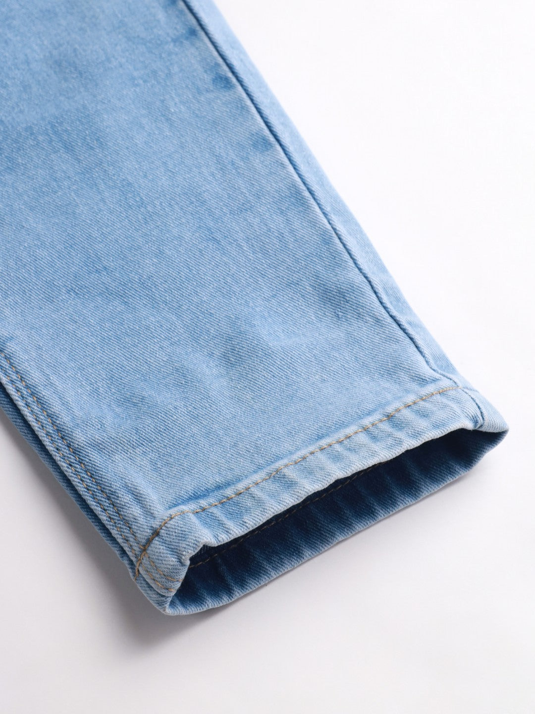 Ankle-Length Light Blue Slim Fit Cotton Denim Beatnik India