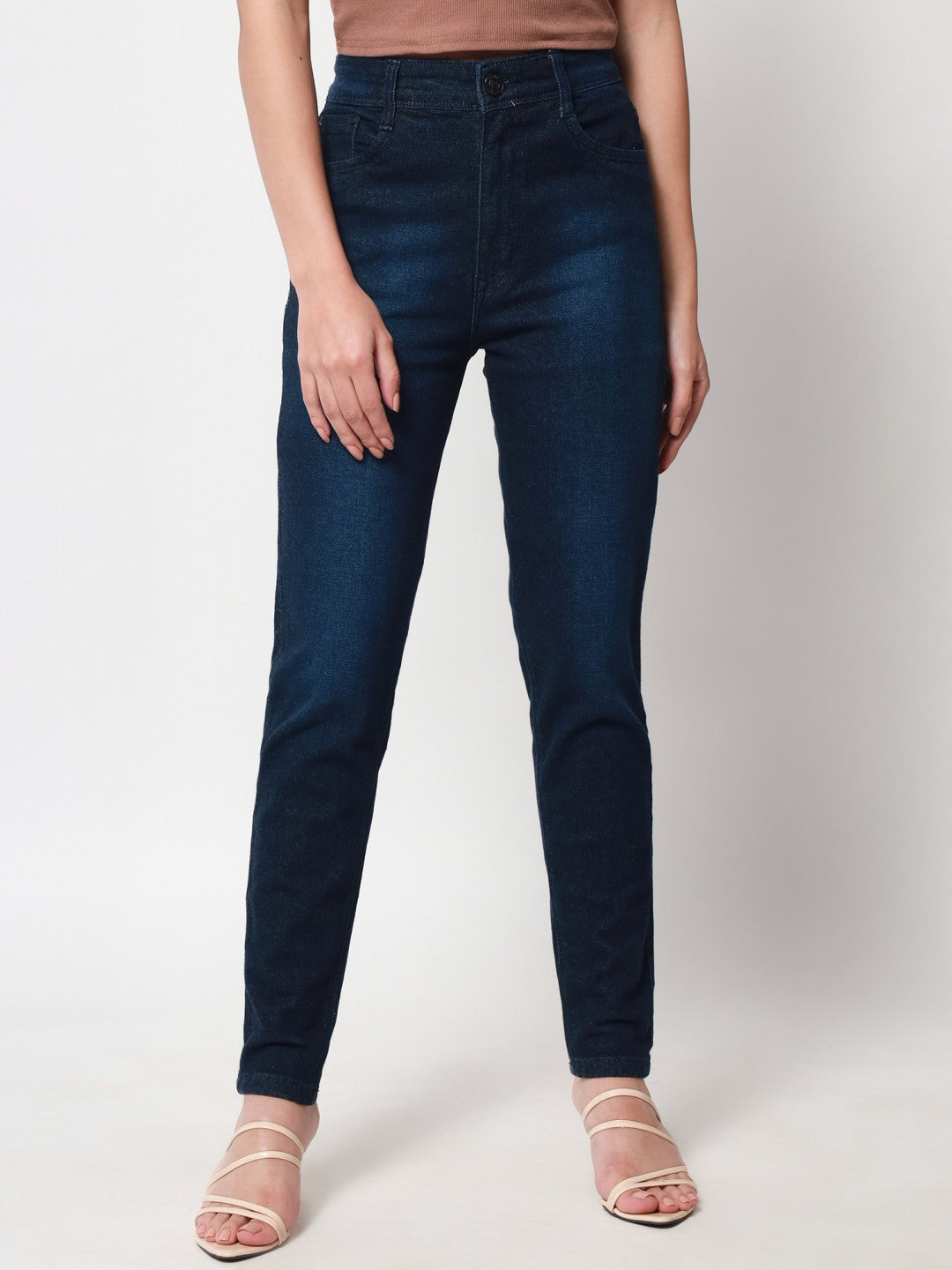 Beatnik Dark Blue Stretchable Slim Fit Womens Jeans Beatnik India