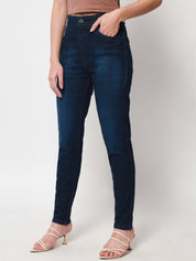 Beatnik Dark Blue Stretchable Slim Fit Womens Jeans Beatnik India
