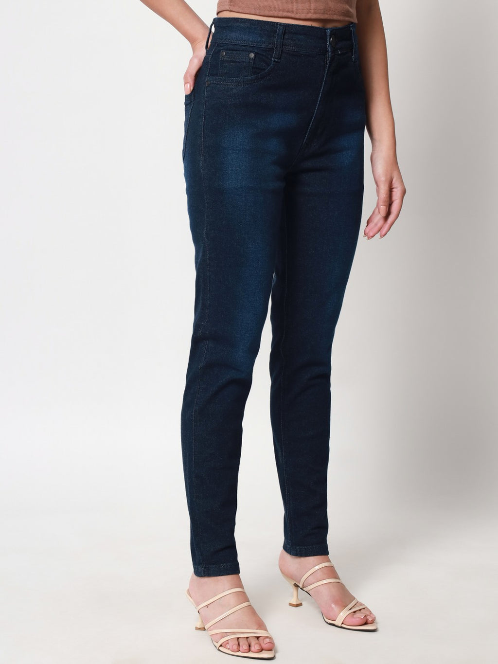 Beatnik Dark Blue Stretchable Slim Fit Womens Jeans Beatnik India