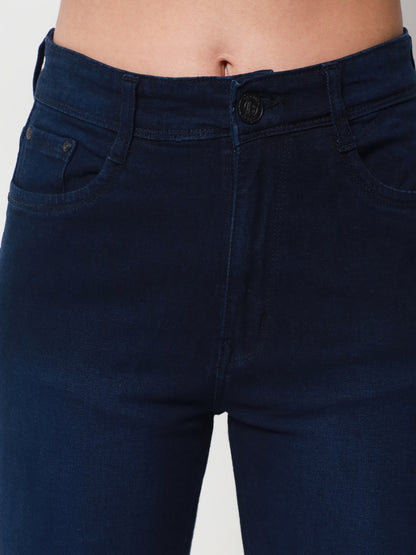 Beatnik Dark Blue Ankle Length Slim Fit Womens Jeans Beatnik India
