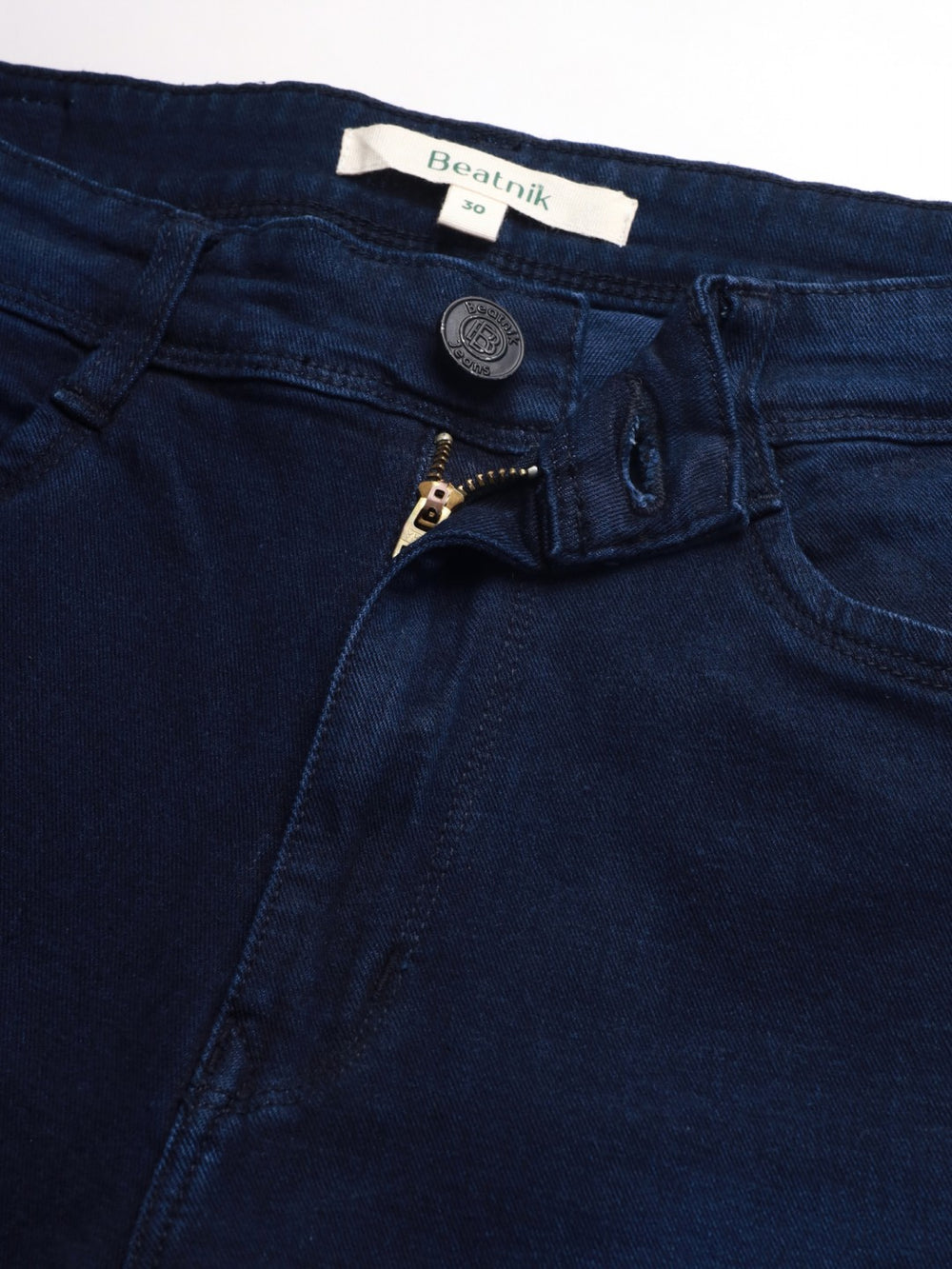 Beatnik Dark Blue Ankle Length Slim Fit Womens Jeans Beatnik India