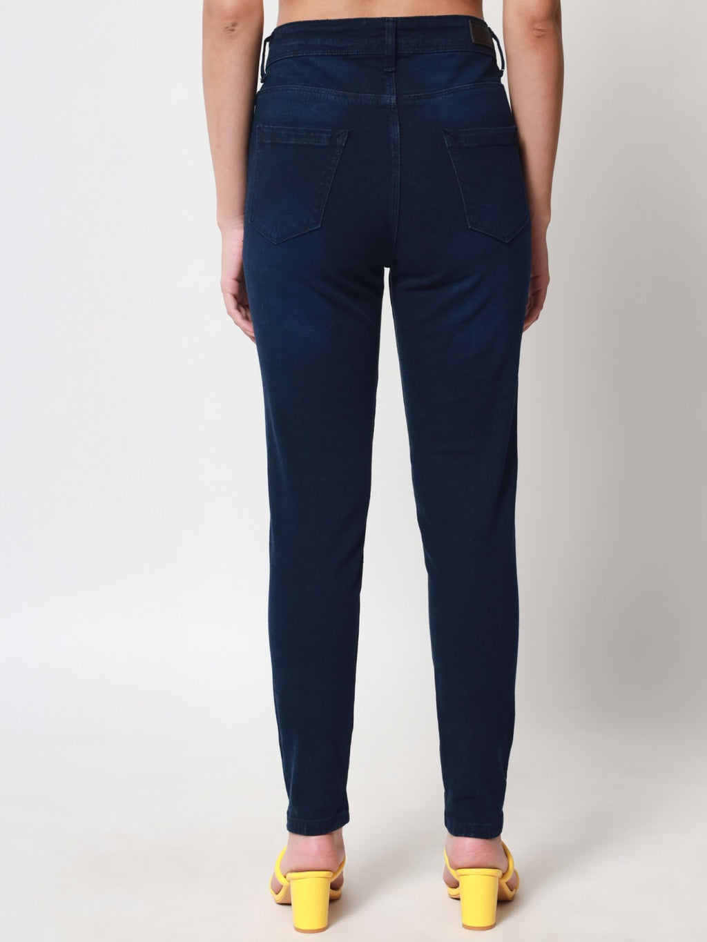 Beatnik Dark Blue Ankle Length Slim Fit Womens Jeans Beatnik India