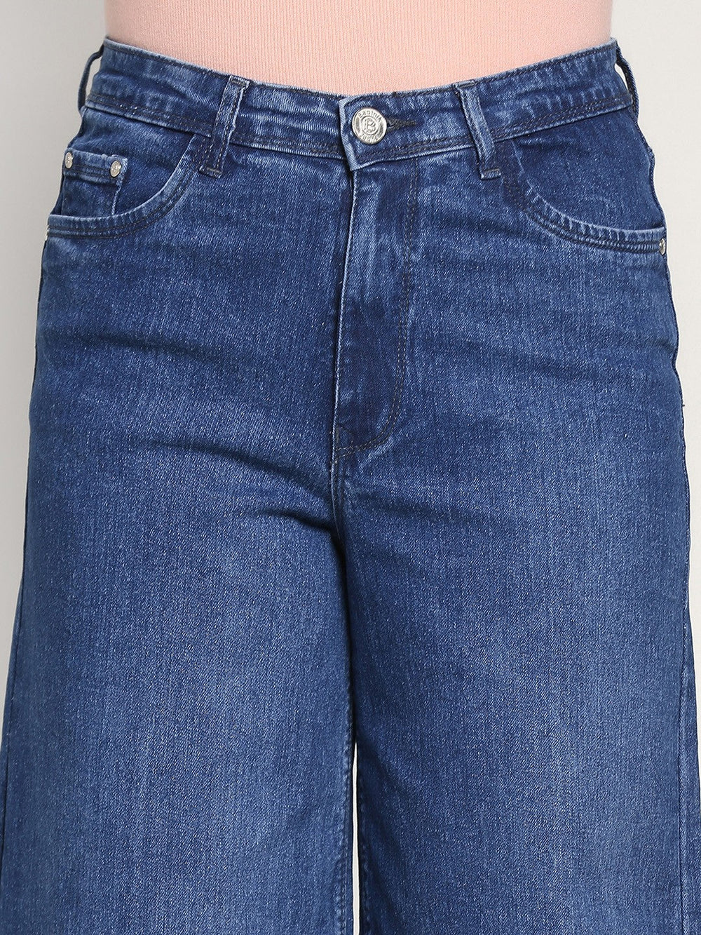 Beatnik Dark Blue Wide Leg Womens Jeans Beatnik India