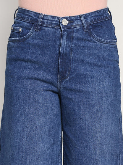 Beatnik Dark Blue Wide Leg Womens Jeans Beatnik India