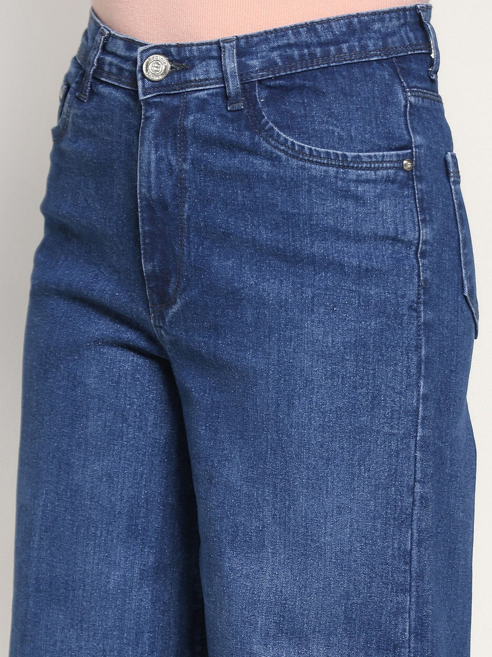 Beatnik Dark Blue Wide Leg Womens Jeans Beatnik India