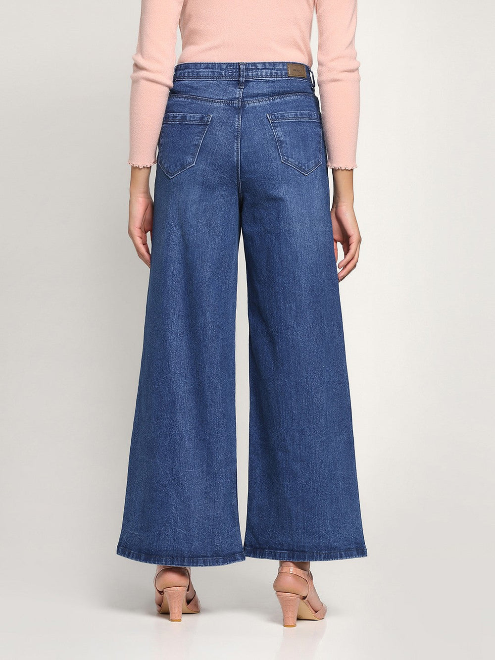 Beatnik Dark Blue Wide Leg Womens Jeans Beatnik India