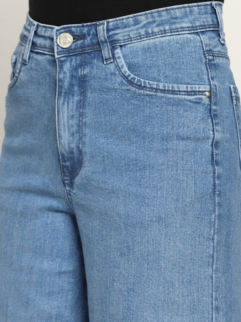 Beatnik Light Blue Wide Leg Womens Jeans Beatnik India
