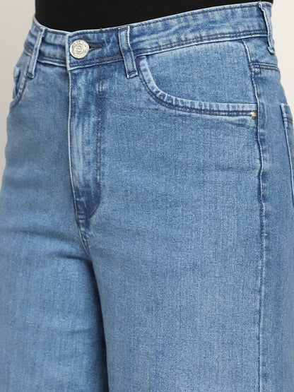 Beatnik Light Blue Wide Leg Womens Jeans Beatnik India