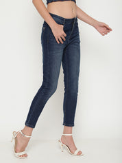Beatnik Casual Wear High-Rise Stretchable Denim Blue Jeans Beatnik India
