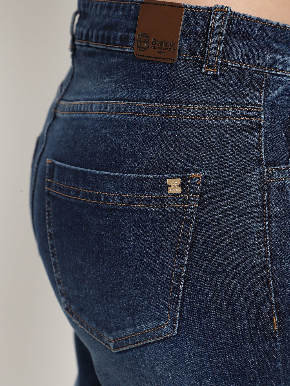 Beatnik Casual Wear High-Rise Stretchable Denim Blue Jeans Beatnik India