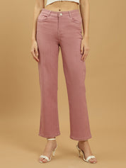 Beatnik Pink Ankle Length Slim Fit Womens Jeans Beatnik India