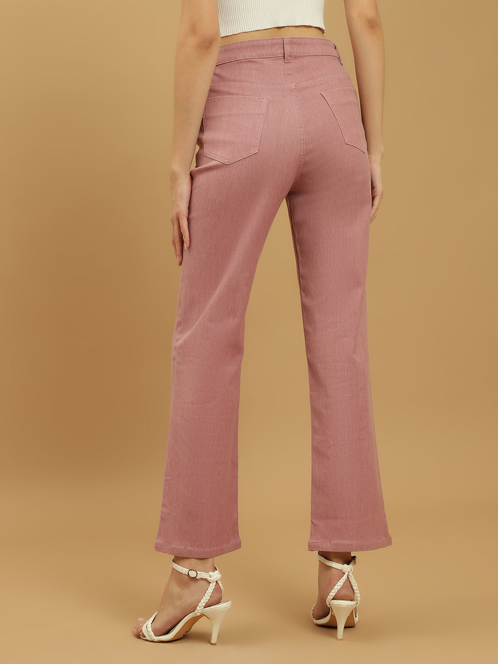 Beatnik Pink Ankle Length Slim Fit Womens Jeans Beatnik India