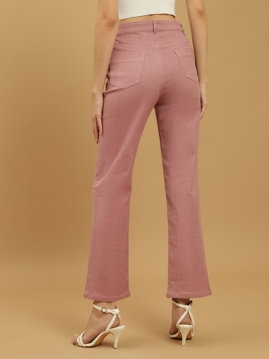 Beatnik Pink Ankle Length Slim Fit Womens Jeans Beatnik India