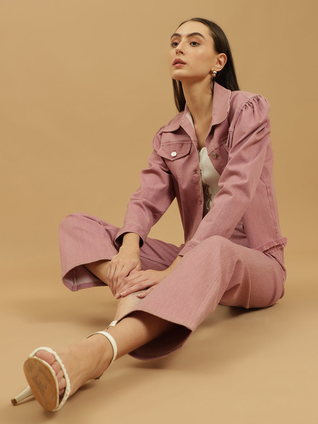 Beatnik Pink Ankle Length Slim Fit Womens Jeans Beatnik India