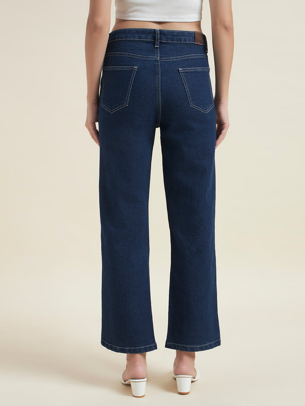 Beatnik Women Blue Stretchable Denim High-Rise Regular Fit Casual Wear Jeans