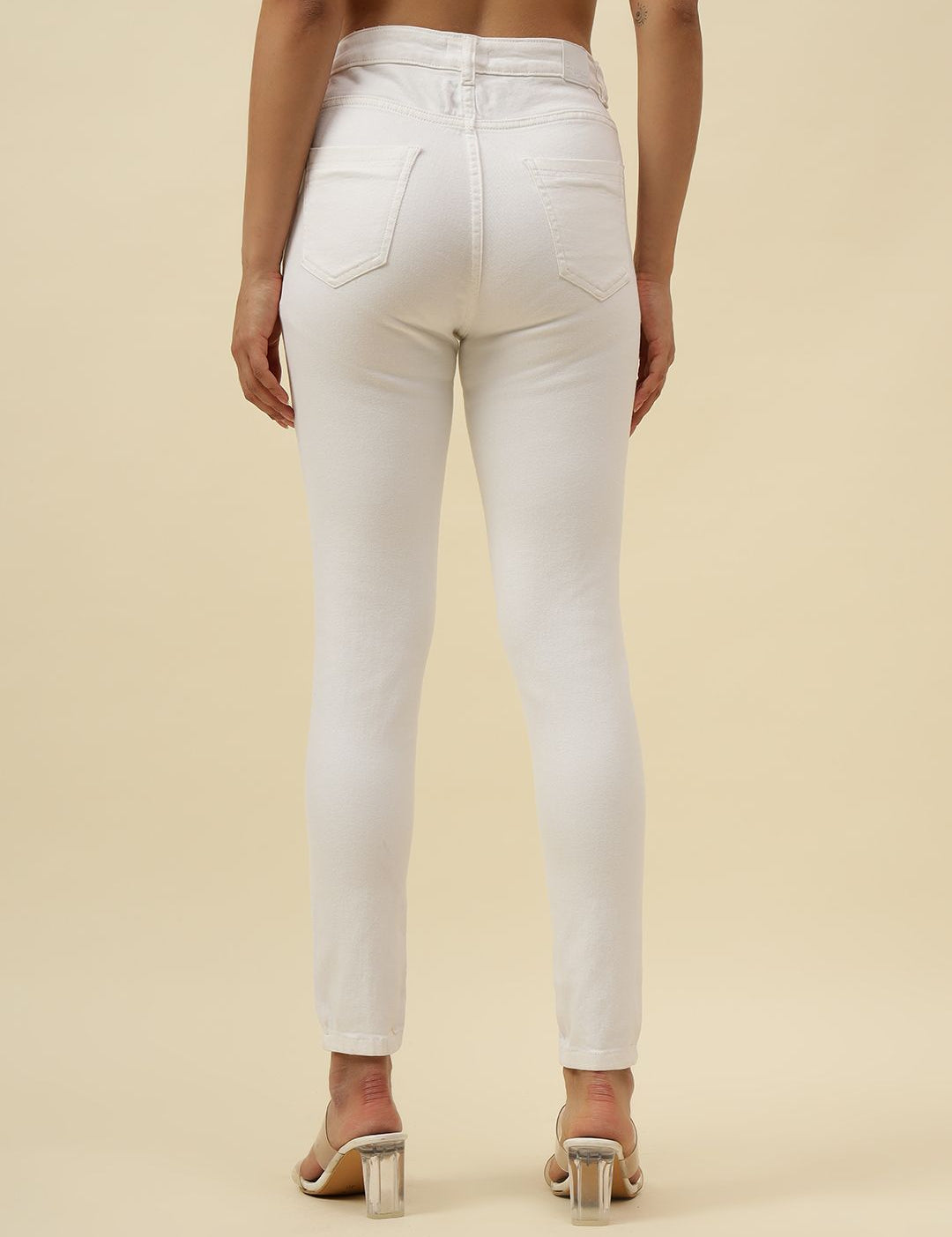 Slim Fit White Womens Jeans Beatnik