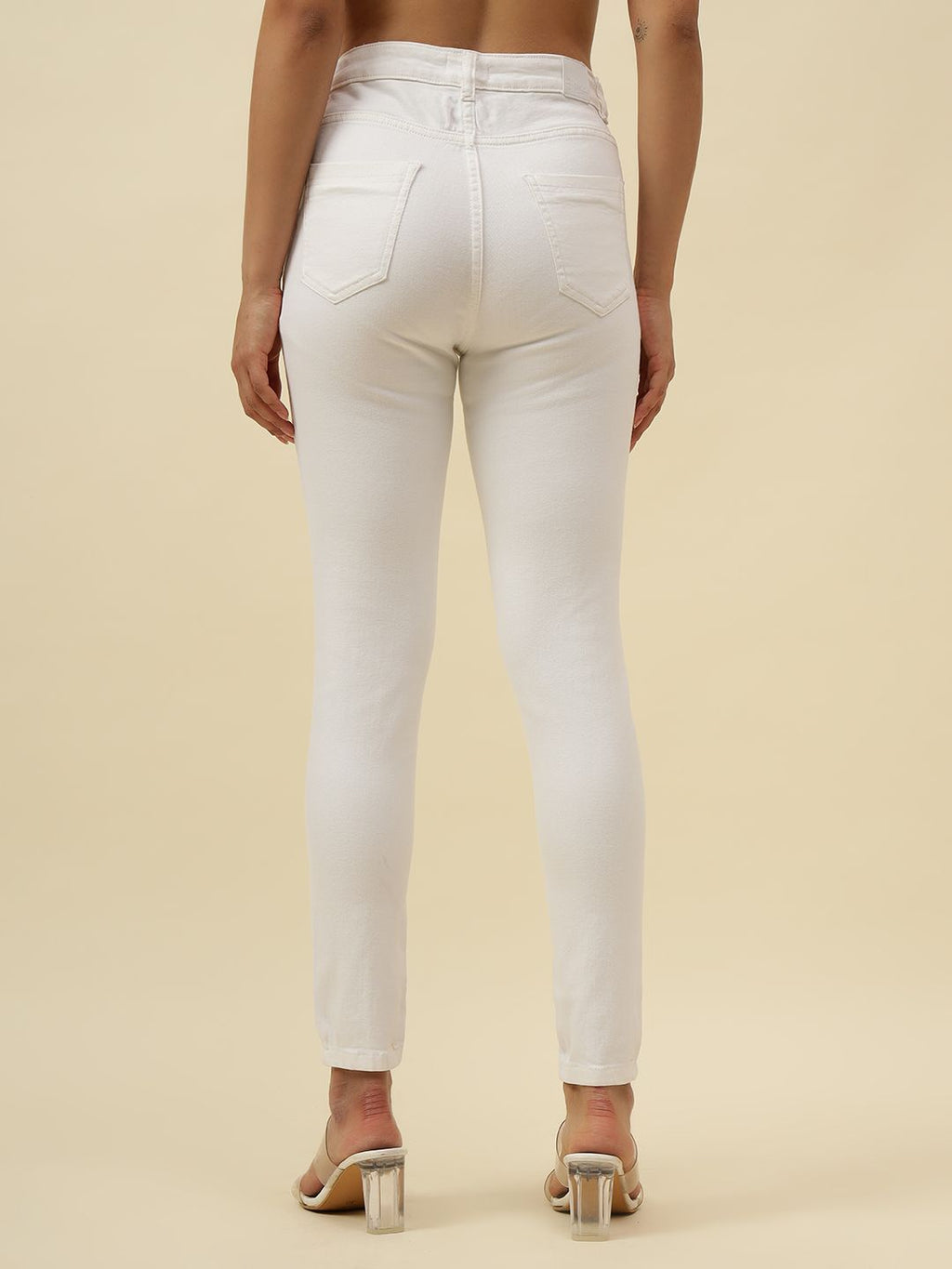 Slim Fit White Womens Jeans Beatnik