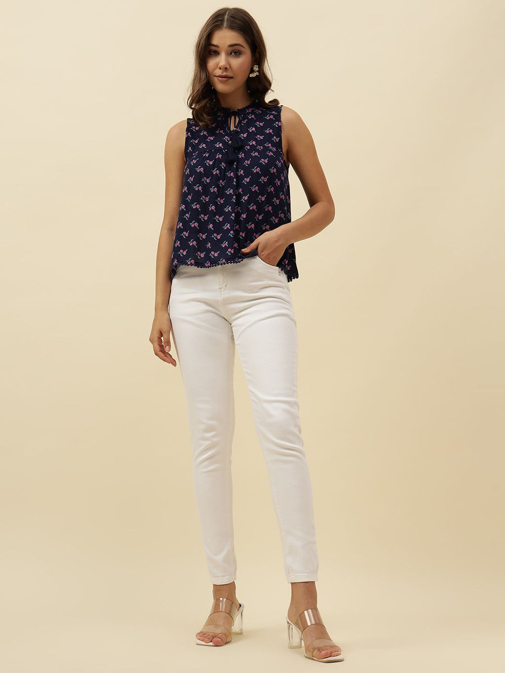 Slim Fit White Womens Jeans Beatnik