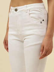 Slim Fit White Womens Jeans Beatnik