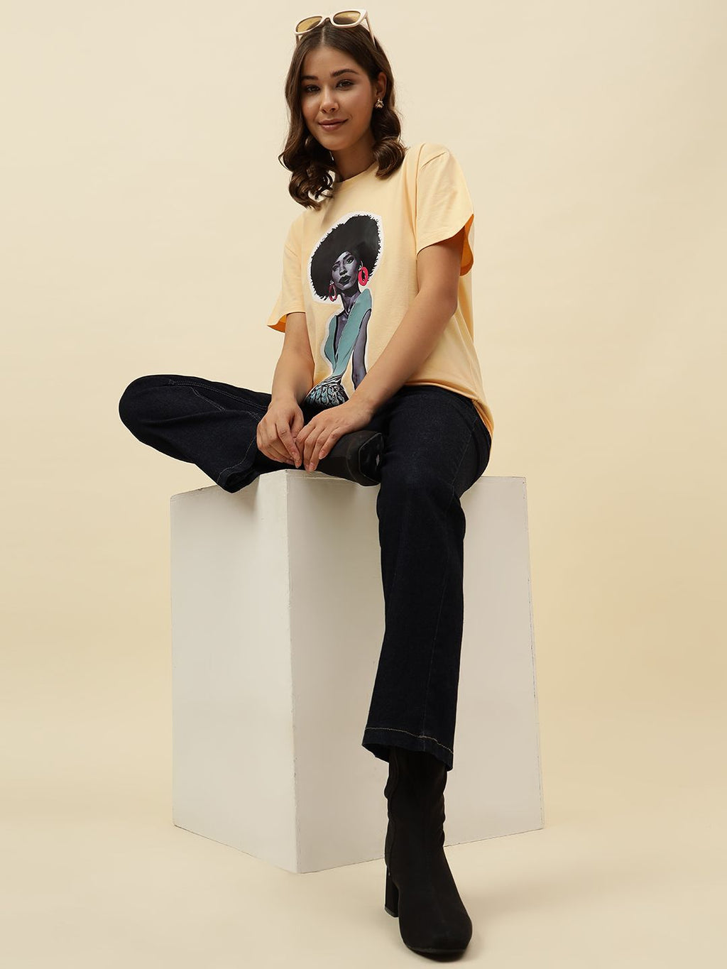 Dark Blue Womens Straight Fit  Jeans Beatnik