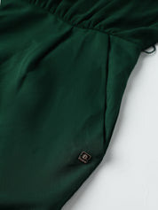 Beatnik Straight Ankle-length Self Dark Green Women Jumpsuits Beatnik India