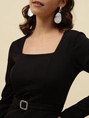 Straight Black Womens Jumpsuits Beatnik