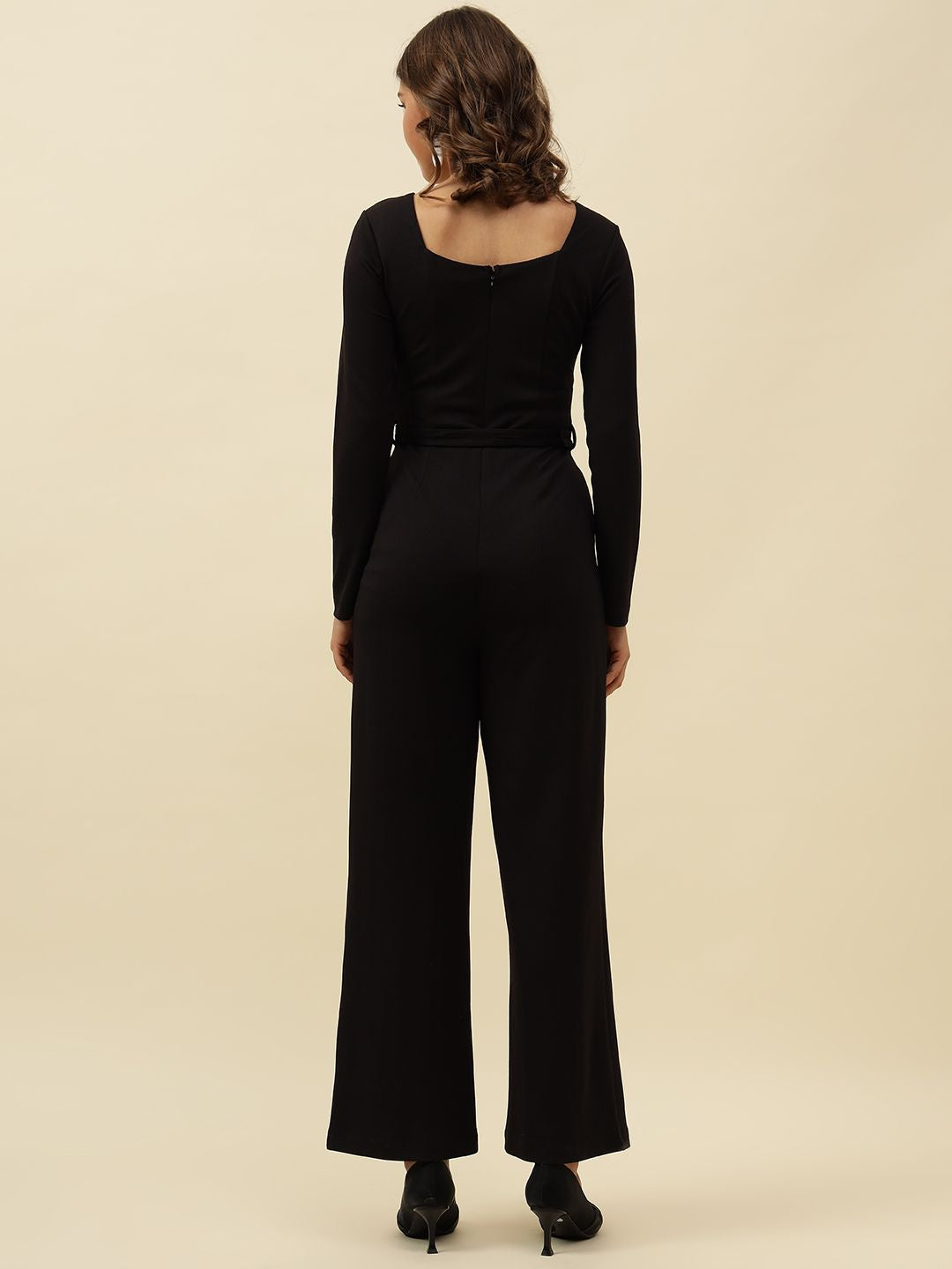 Straight Black Womens Jumpsuits Beatnik