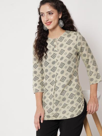 Beatnik Round Neck Light Green	Women Tunic Beatnik India